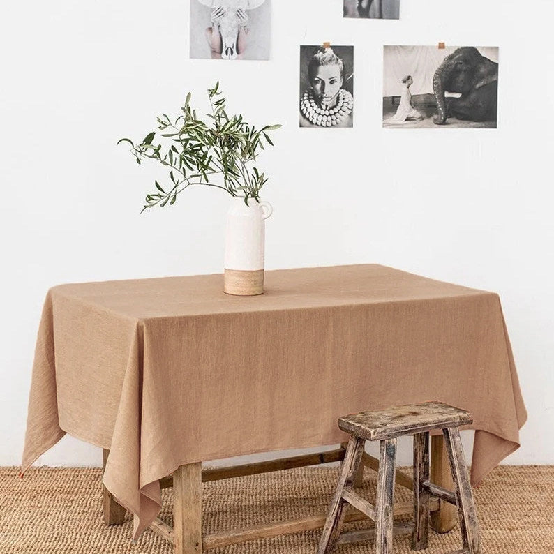 nexlinen | Solid Linen Tablecloth – Rectangular Nordic Minimalist - Duck Egg