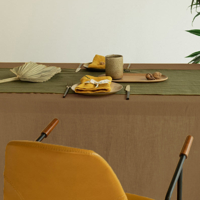 nexlinen | Solid Linen Tablecloth – Rectangular Nordic Minimalist - Duck Egg