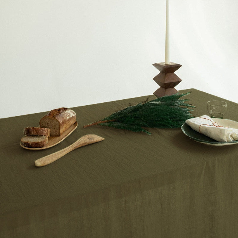nexlinen | Solid Linen Tablecloth – Rectangular Nordic Minimalist - Duck Egg