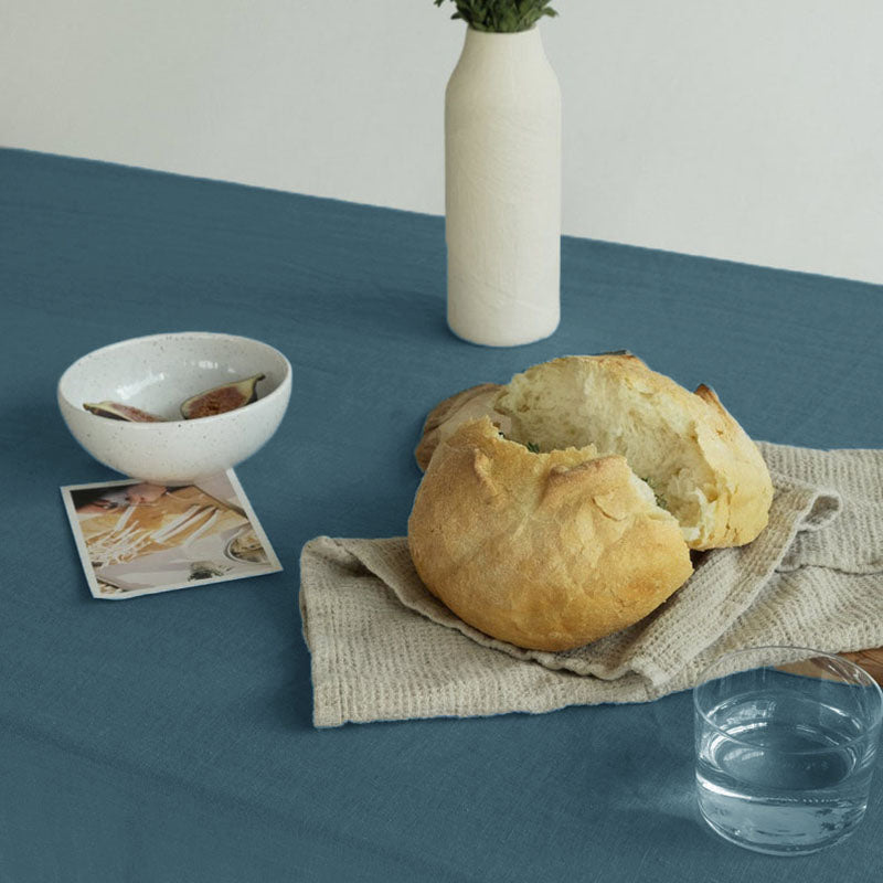 nexlinen | Solid Linen Tablecloth – Rectangular Nordic Minimalist - Duck Egg