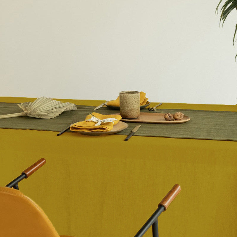 nexlinen | Solid Linen Tablecloth – Rectangular Nordic Minimalist - Duck Egg