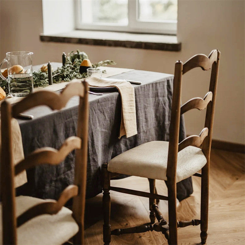 nexlinen | 100% Pure Linen Tablecloth - Deep German Gray