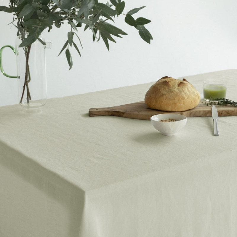 nexlinen | Solid Linen Tablecloth – Rectangular Nordic Minimalist - Duck Egg