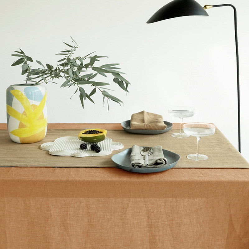 nexlinen | Solid Linen Tablecloth – Rectangular Nordic Minimalist - Duck Egg