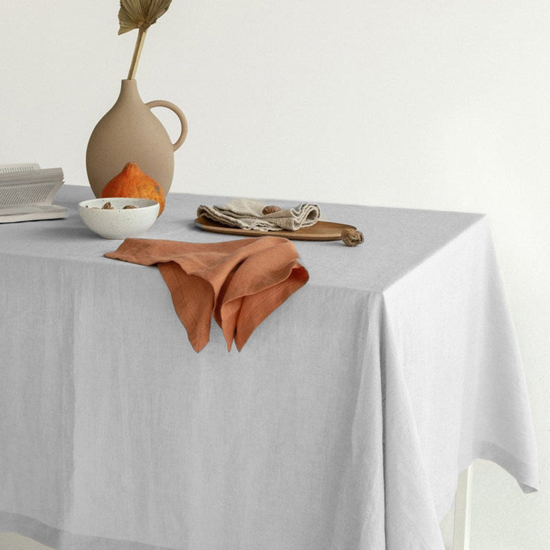nexlinen | Solid Linen Tablecloth – Rectangular Nordic Minimalist - Duck Egg