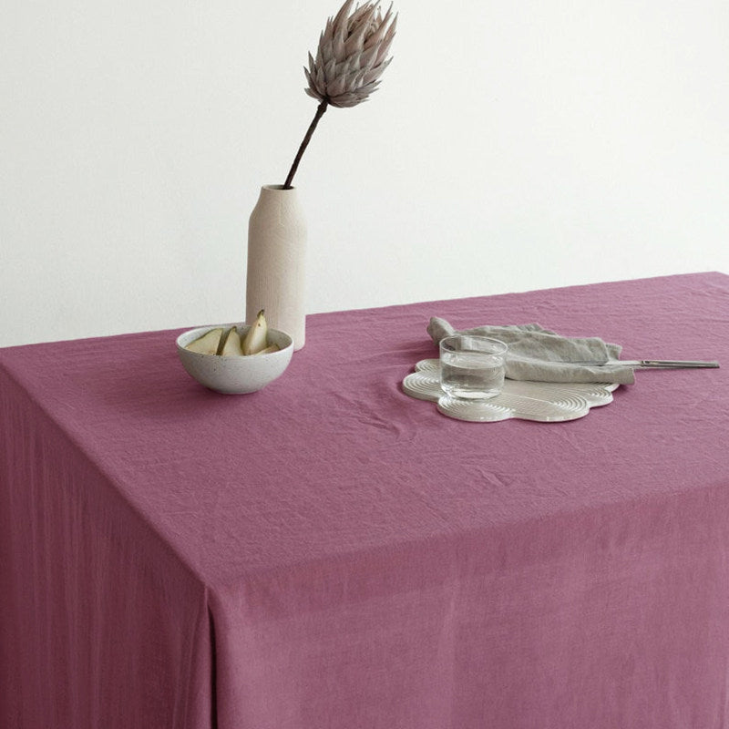 nexlinen | Solid Linen Tablecloth – Rectangular Nordic Minimalist - Duck Egg