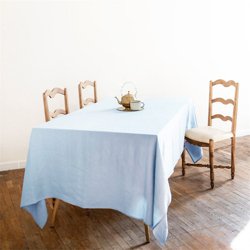 nexlinen | Solid Linen Tablecloth – Rectangular Nordic Minimalist - Duck Egg