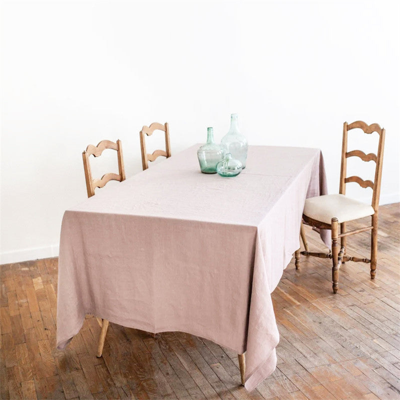 nexlinen | Solid Linen Tablecloth – Rectangular Nordic Minimalist - Duck Egg